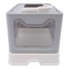 Enclosed Cat Kitty Litter Box with Scoop, Top and Front Entry Litter Box with Lid, Foldable Covered Cat Litter Box