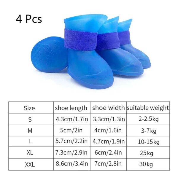 Pet Anti-slip Rubber Boots 4Pcs