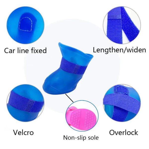Pet Anti-slip Rubber Boots 4Pcs