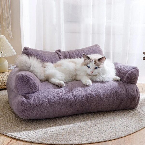 Winter Warm Cat Nest Luxury Cat Bed Sofa Comfortable Pet Bed for Small Medium Dogs Plush Puppy Cat Bed Cat Accessories